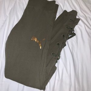 green puma leggings